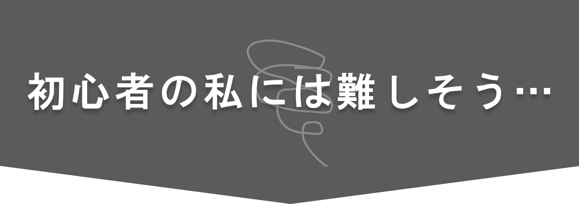 初心者の私には難しそう・・・